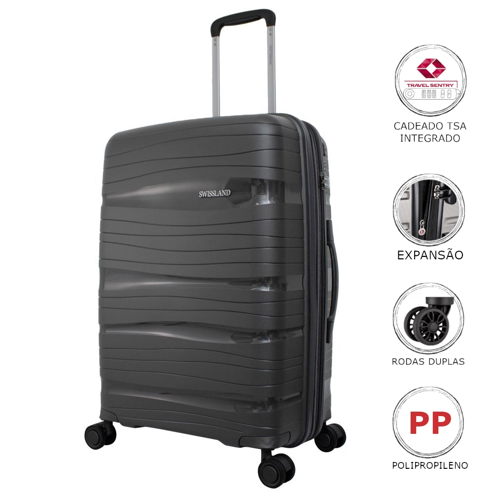 Conjunto de Malas Expansível Polipropileno Swissland Ys21196 Rodas