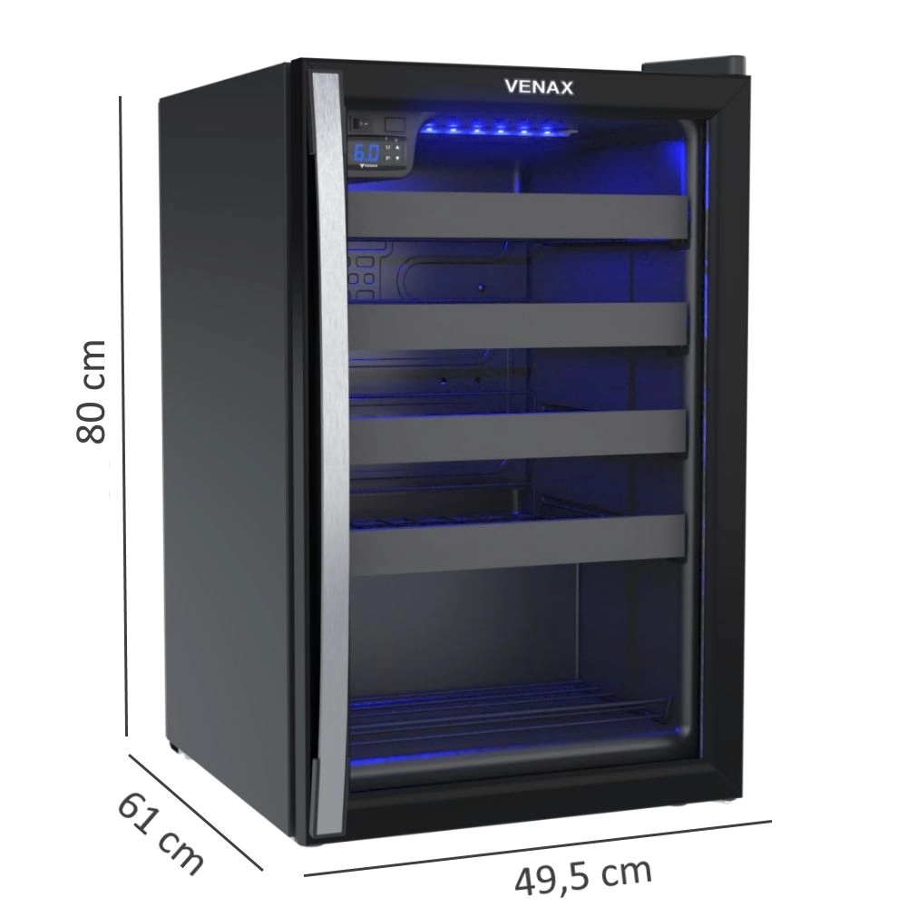 Adega Climatizada Venax Piubella 100 82l 24 Garrafas Preto 127v