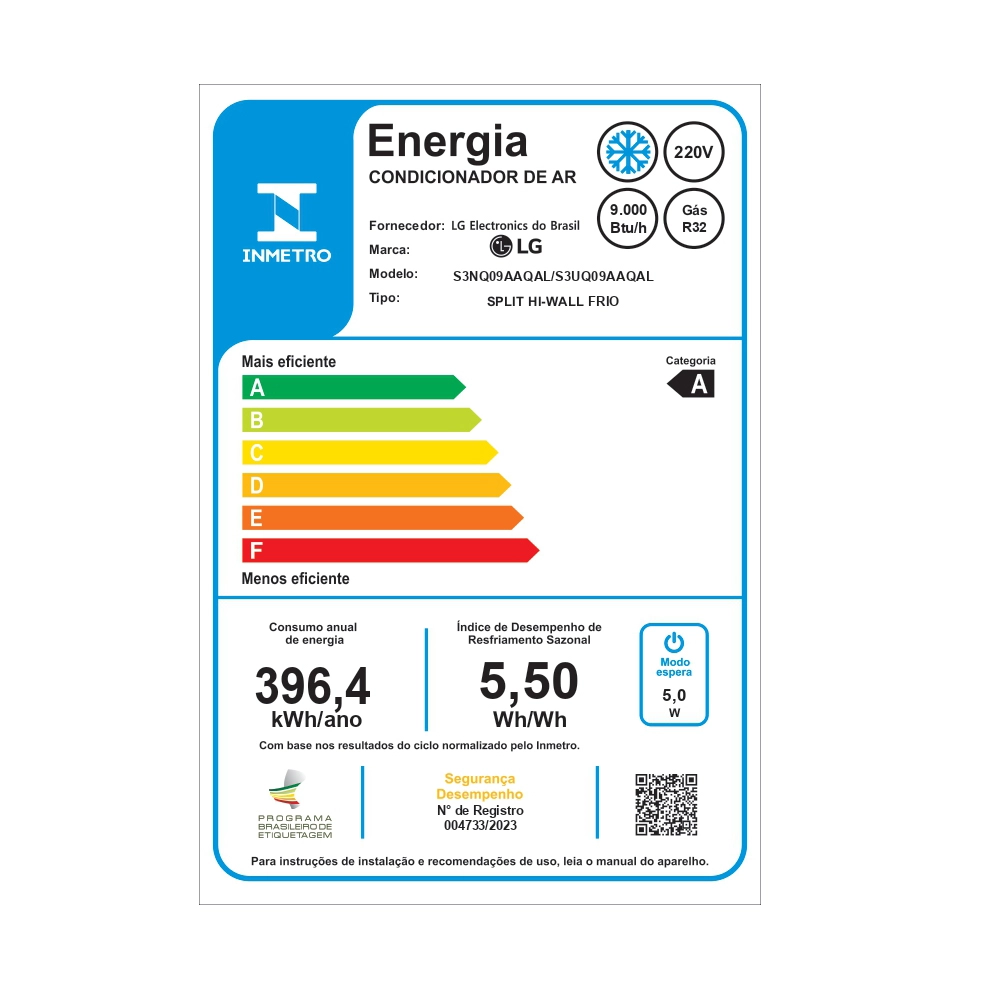 Ar Condicionado Lg S3-q09 Dual Inverter Compact +ai 9.000 Btu Frio Branco 220v