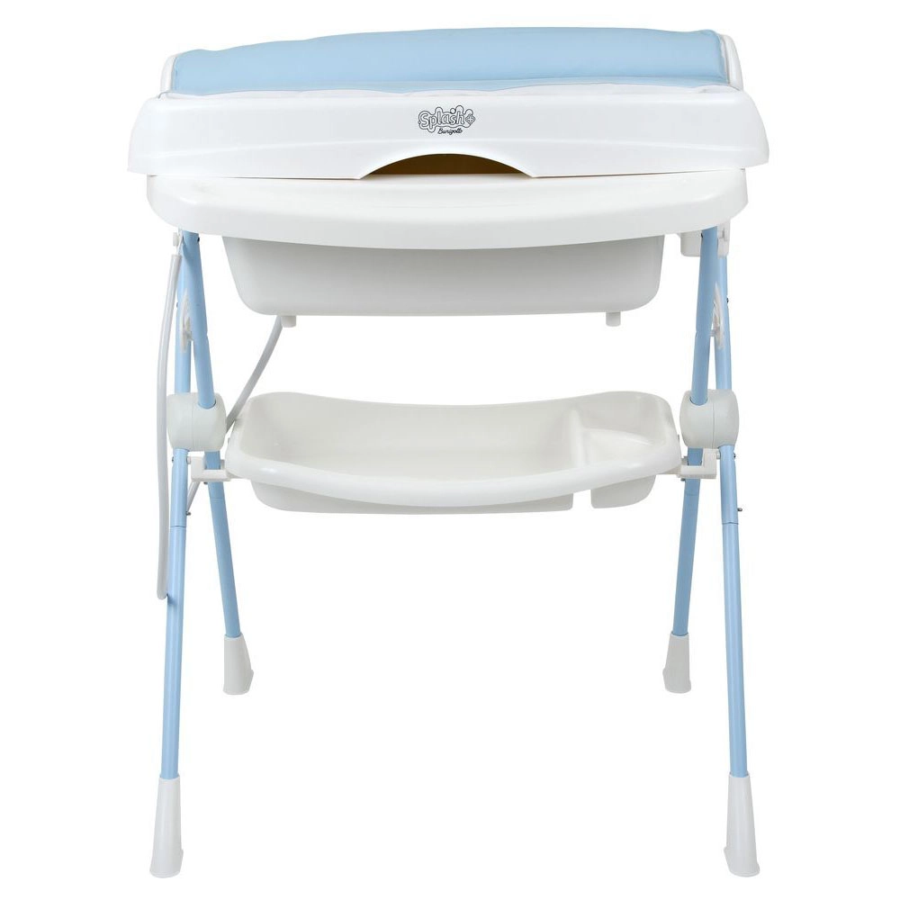 Banheira Burigotto Splash+ com Suporte e Trocador Baby Blue Azul Claro