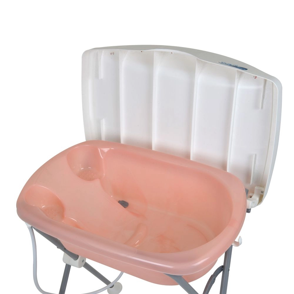 Banheira de Bebe Burigotto Tchibum com Suporte e Trocador Rose Madder