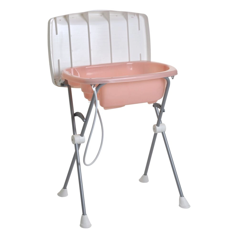 Banheira de Bebe Burigotto Tchibum com Suporte e Trocador Rose Madder