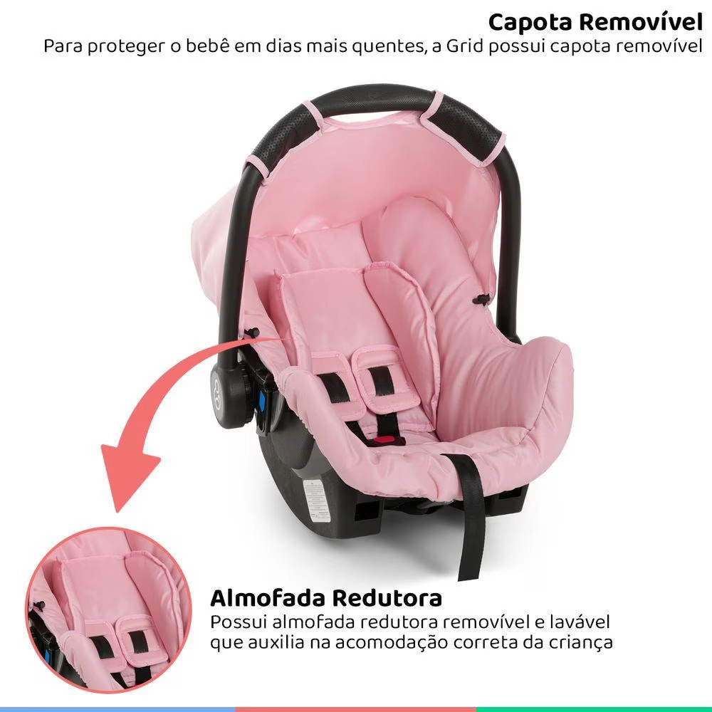 Bebê Conforto Galzerano Grid 8184 de 0 até 13 Kg Rosa