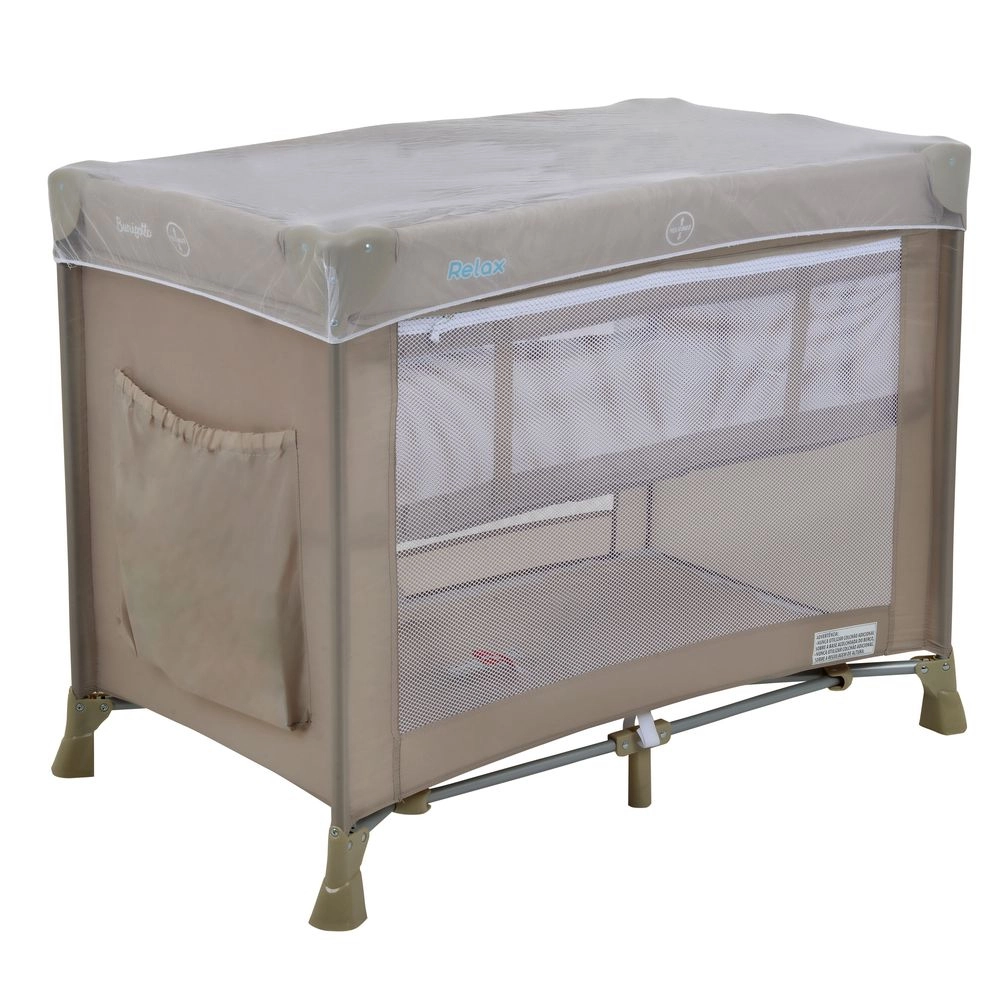 Berço Portatil Cercado Burigotto Relax com Mosquiteiro até 15 Kg Bege