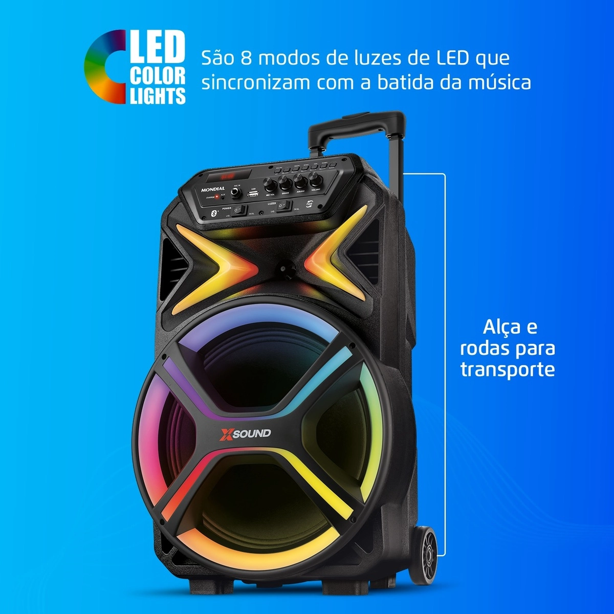 Caixa de Som Amplificada Mondial Cm-550-l 550w Rms Preto Bivolt