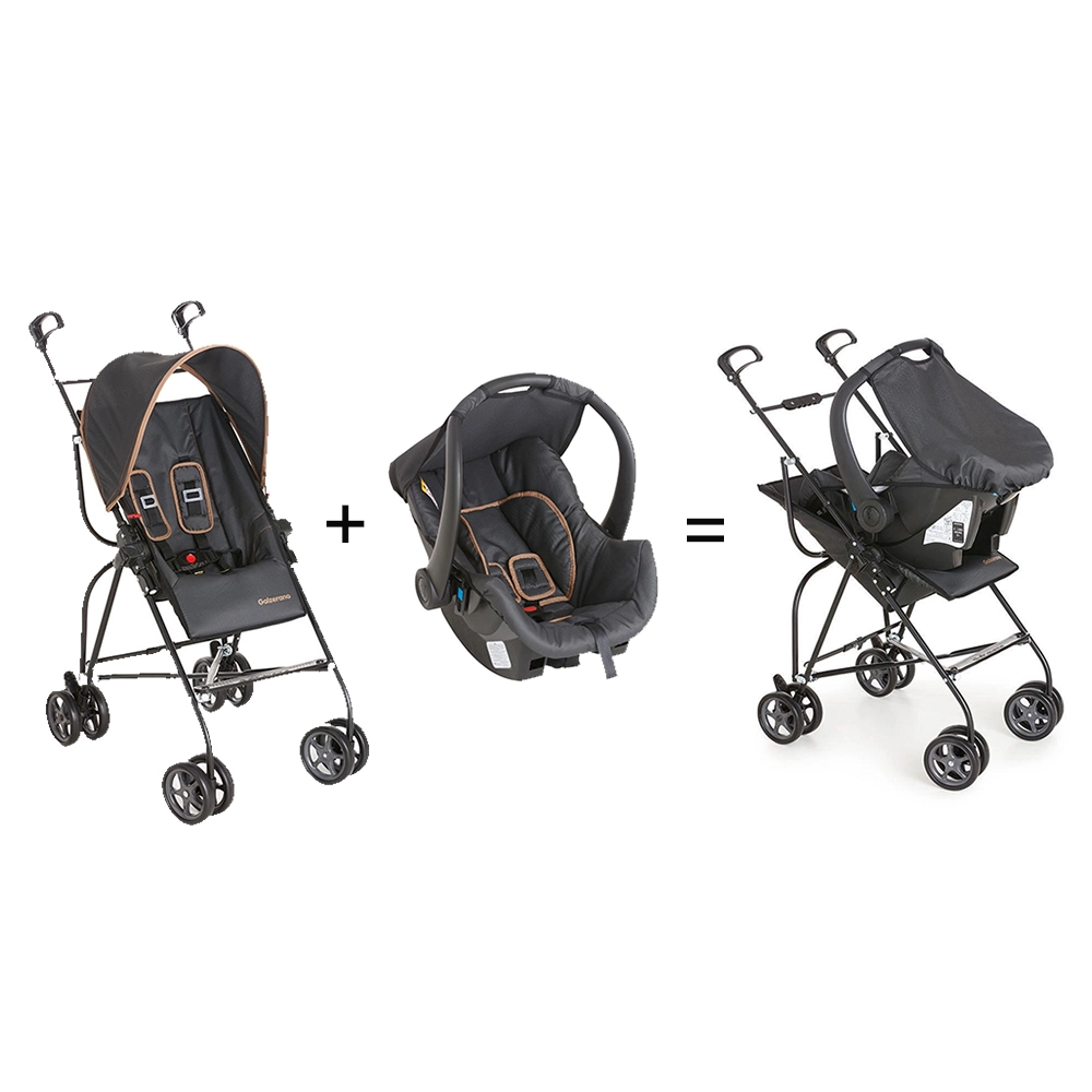 Carrinho de Bebê Capri Travel System Galzerano Onix com Bebê Conforto Caramelo