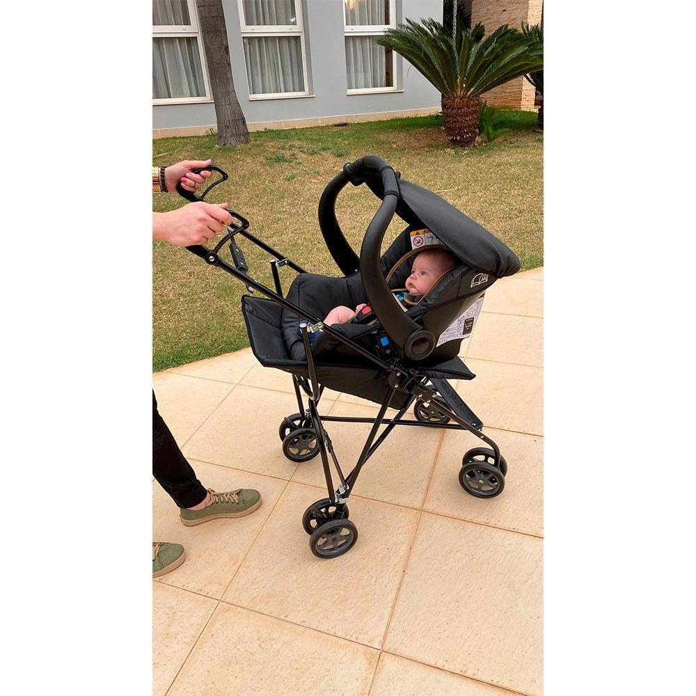 Carrinho de Bebê Capri Travel System Galzerano Onix com Bebê Conforto Caramelo