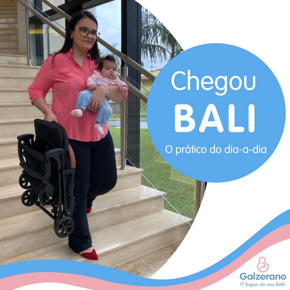 Carrinho de Bebê Galzerano Bali de 0 Meses até 15kg Preto