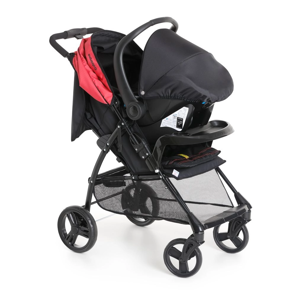 Carrinho de Bebê Galzerano San Remo de 0 Meses até 15 Kg Preto e Vermelho 