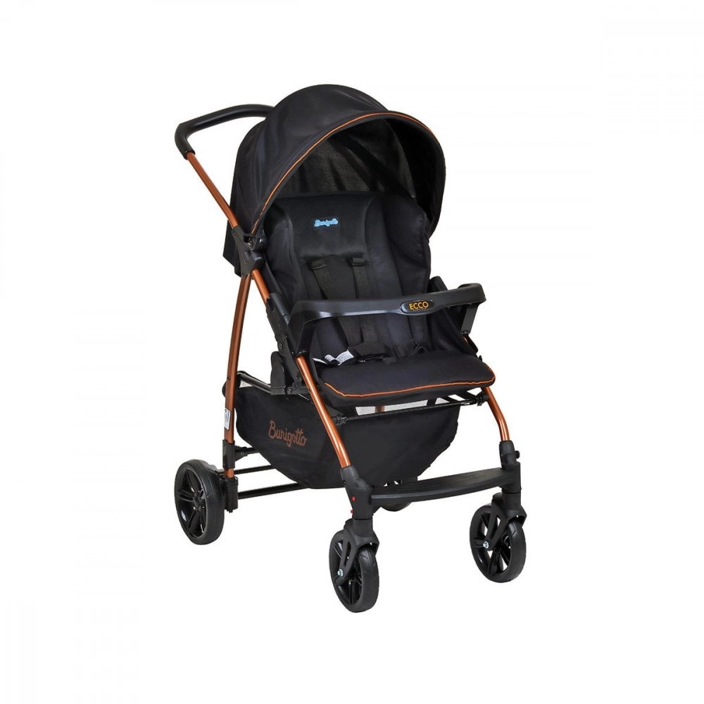 Carrinho de Bebê para Passeio Burigotto Ecco de 0 até 15 Kg Preto e Cobre