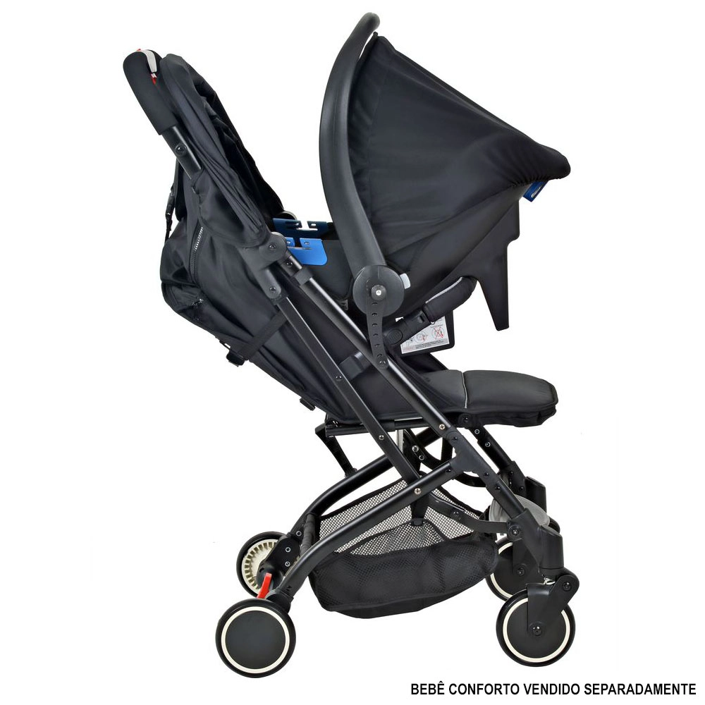 Carrinho de Bebê para Passeio Burigotto Zap 0 Meses até 15 Kg Black Preto
