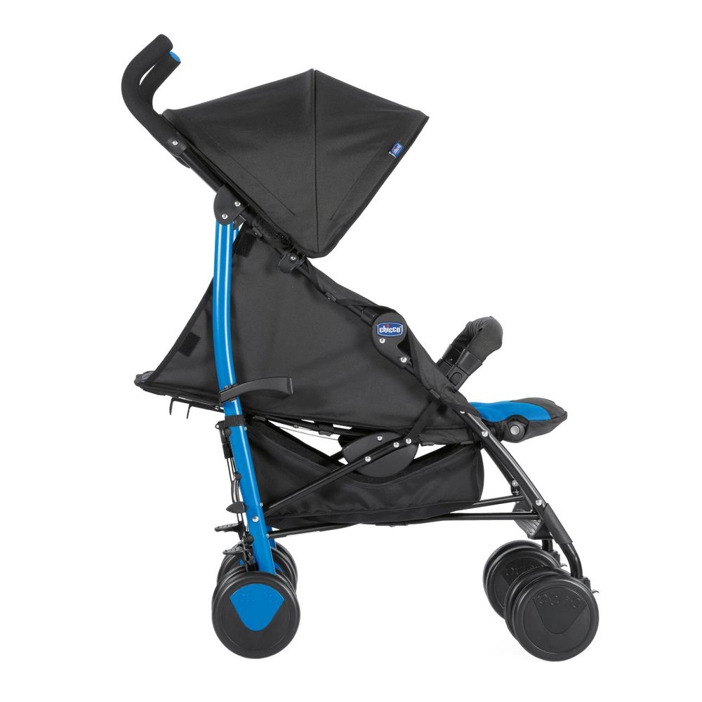Carrinho de Bebê para Passeio Chicco Echo com Bumper Bar Mr Blue de 0 Meses até 15kg Preto com Azul