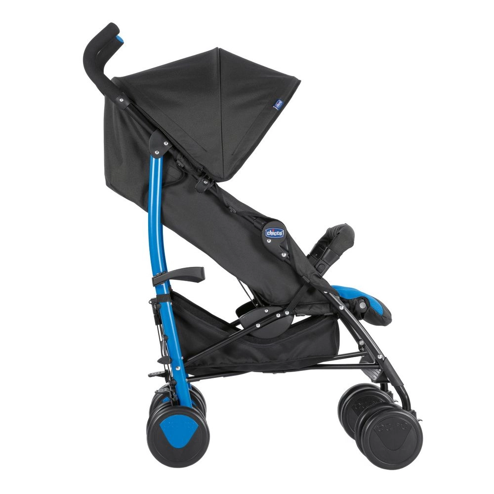 Carrinho de Bebê para Passeio Chicco Echo com Bumper Bar Mr Blue de 0 Meses até 15kg Preto com Azul