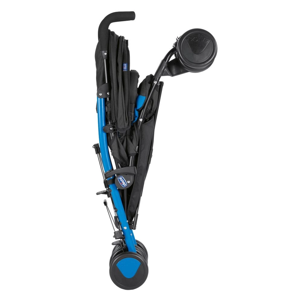 Carrinho de Bebê para Passeio Chicco Echo com Bumper Bar Mr Blue de 0 Meses até 15kg Preto com Azul