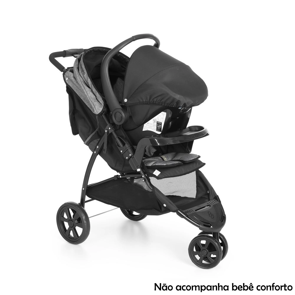 Carrinho de Bebê para Passeio Galzerano Cross Trail 1450 de 0 Meses até 15kg Cinza e Preto