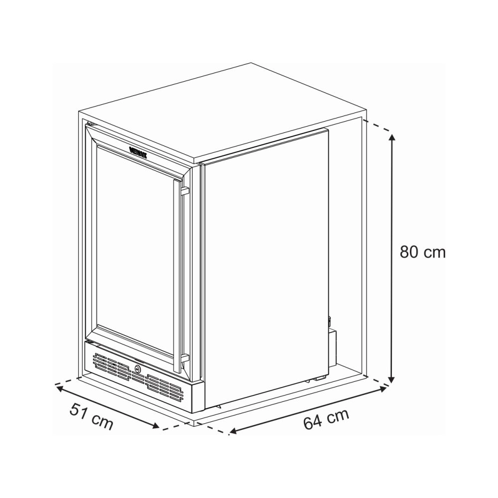 Cervejeira Venax Top Light In 100 82l com Opção de Embutir 34 Garrafas Preto Fosco 127v