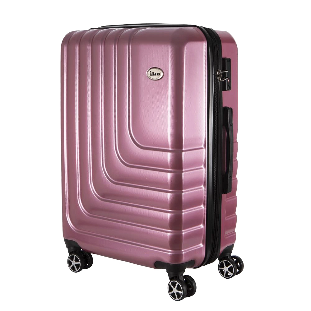 Conjunto de Malas de Viagem Abs Expansível Ika Flex Cadeado Tsa Rodas Duplas 3pcs P/M/G Rosê