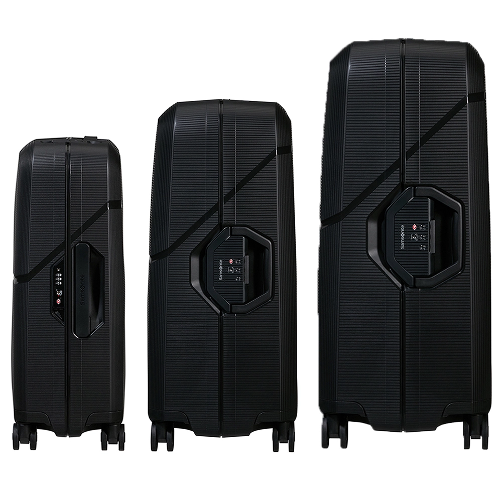 Conjunto de Malas Magnum Eco Samsonite Polipropileno Cadeado Tsa e Rodas Duplas 3 Pçs P/M/G Preto