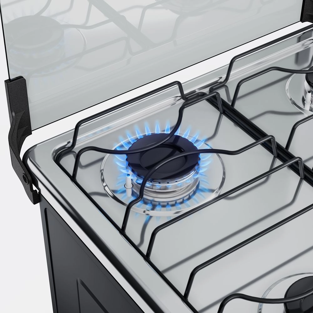 Fogão 4 Bocas Atlas Agile Up Glass com Mesa Inox e Acendimento Automatico Branco Bivolt