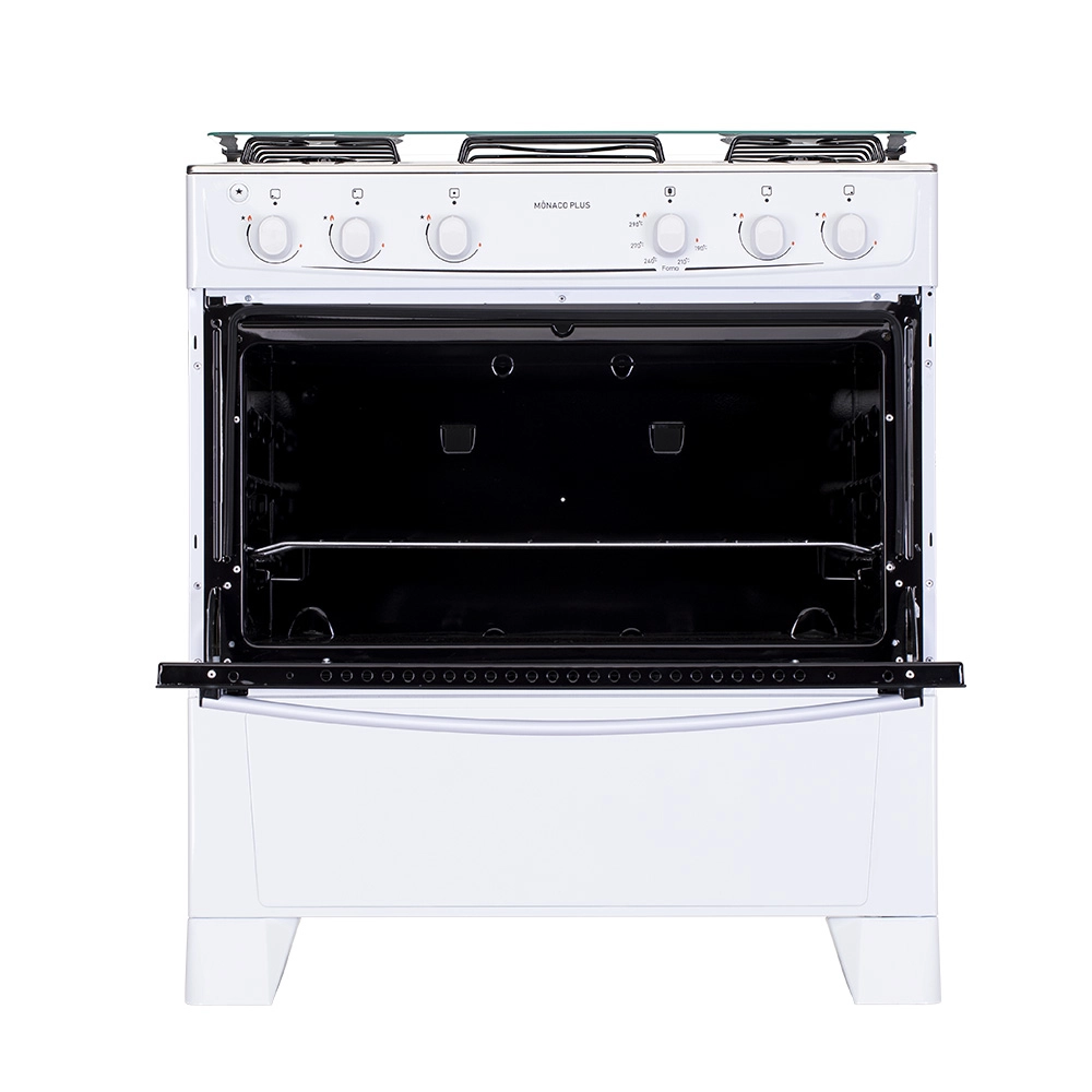 Fogão 5 Bocas Atlas Mônaco Plus com Mesa Inox e Acendimento Automático Branco Bivolt