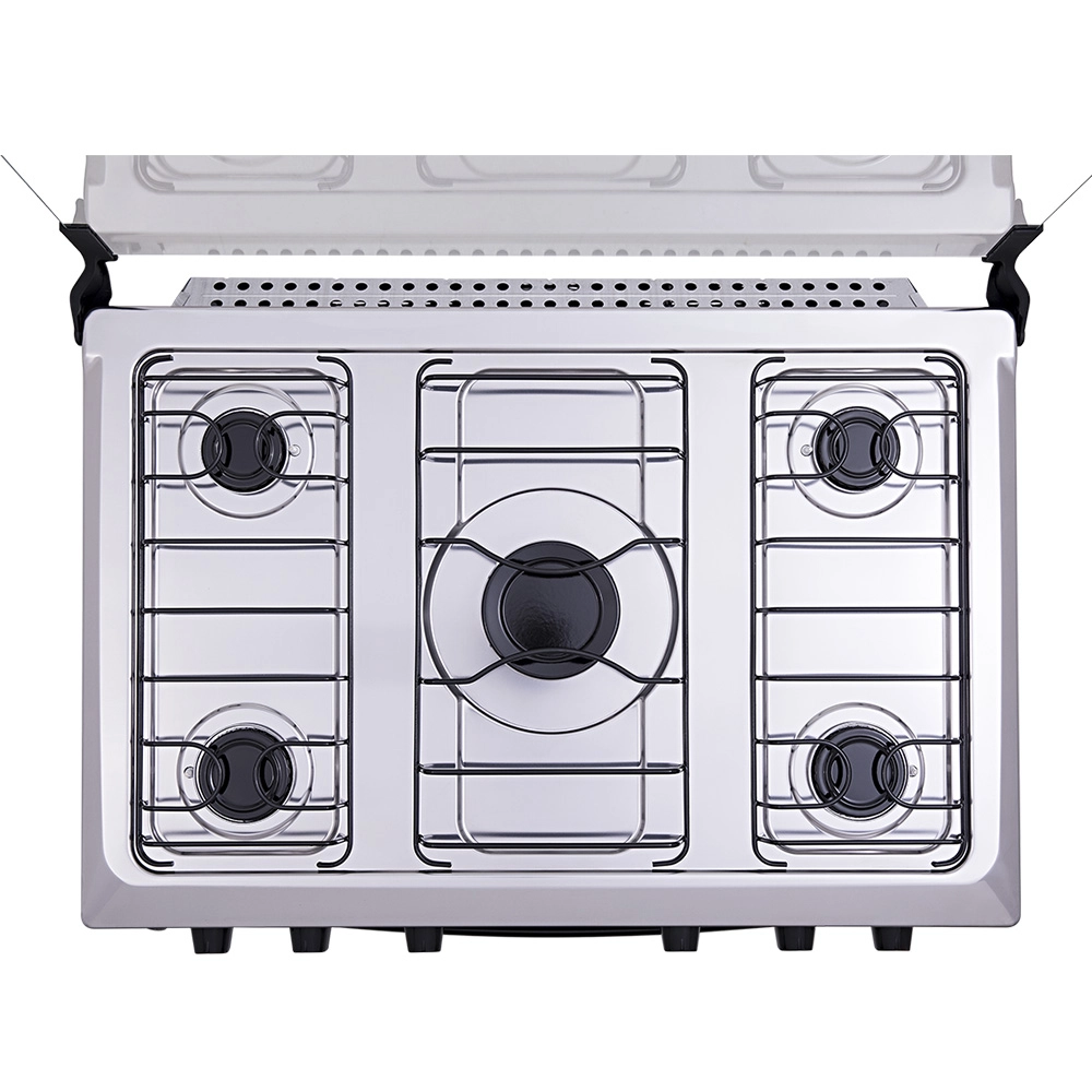 Fogão 5 Bocas Atlas Mônaco Plus com Mesa Inox e Acendimento Automático Preto Bivolt