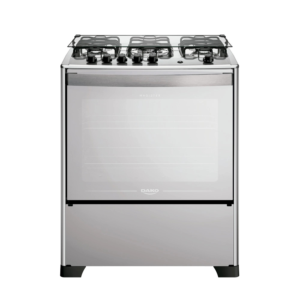 Fogão Dako Magister 5 Bocas Style Mesa de Inox a Gás Espelhado Bivolt