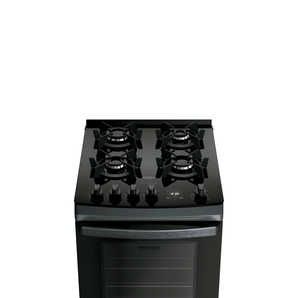 Fogão Dako Supreme Glass 4 Bocas com Timer Touch Titanium Bivolt