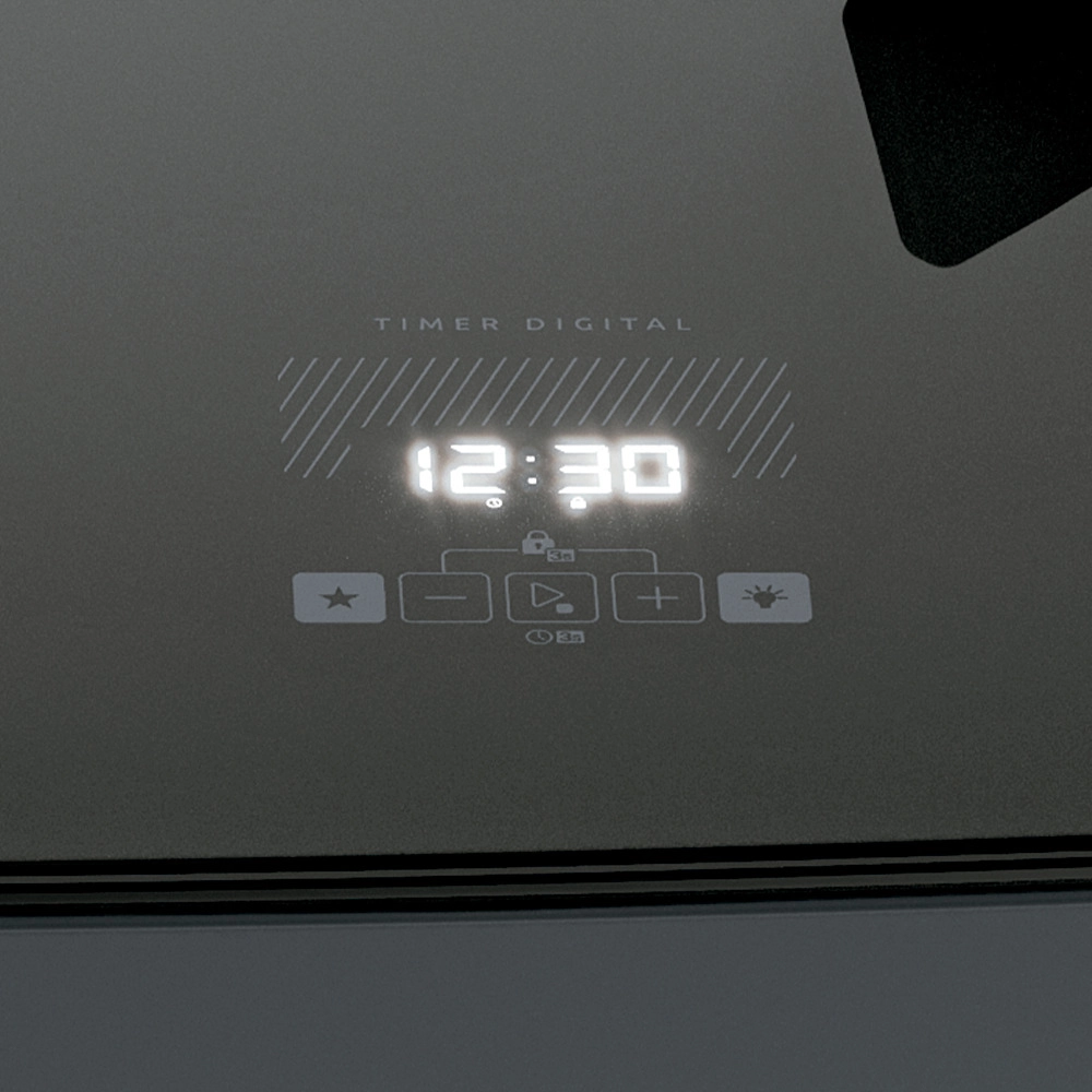Fogão Dako Supreme Glass 5 Bocas com Timer Touch Titanium Bivolt