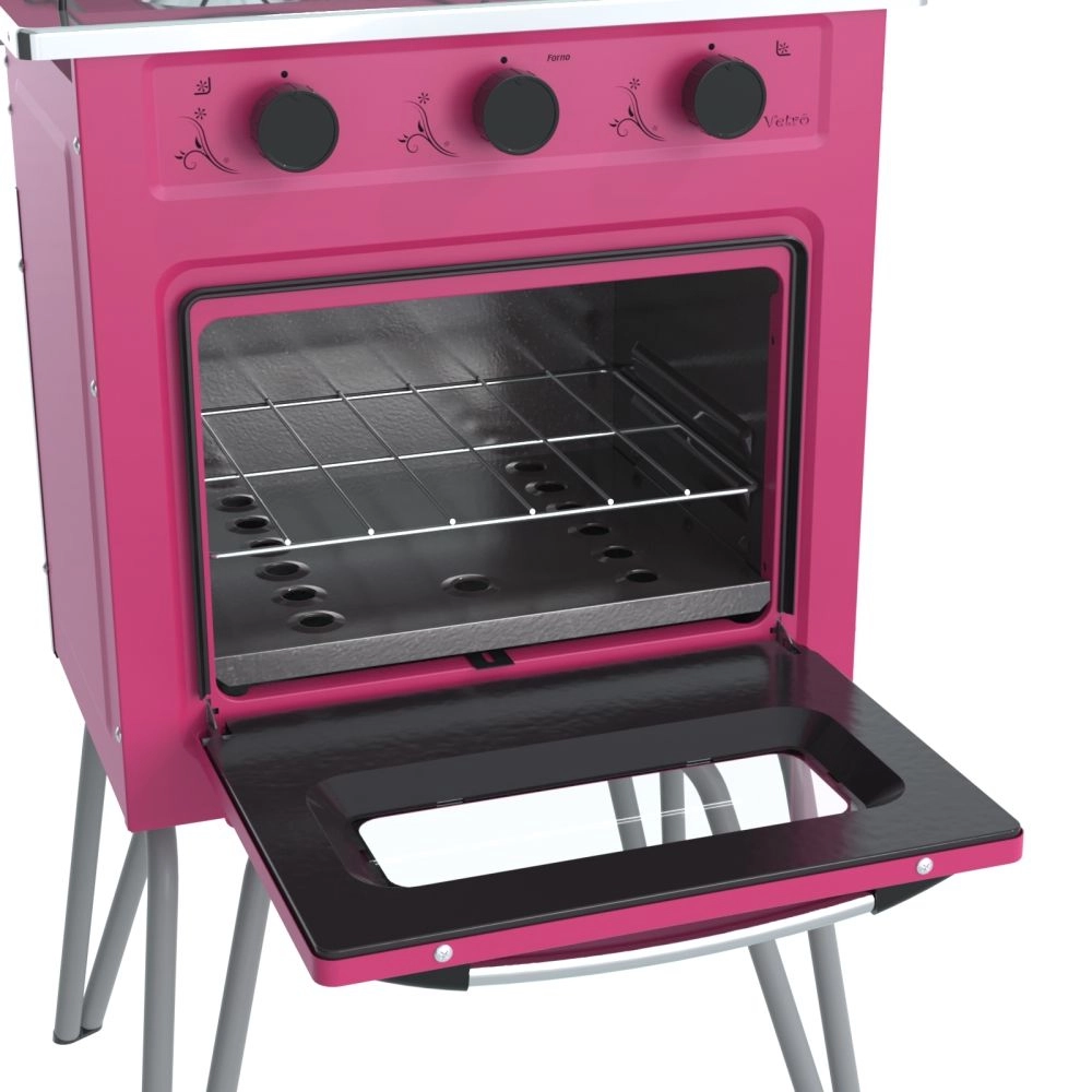 Fogão Portátil Venax Gemini Vetrô 2 Bocas a Gas Rosa