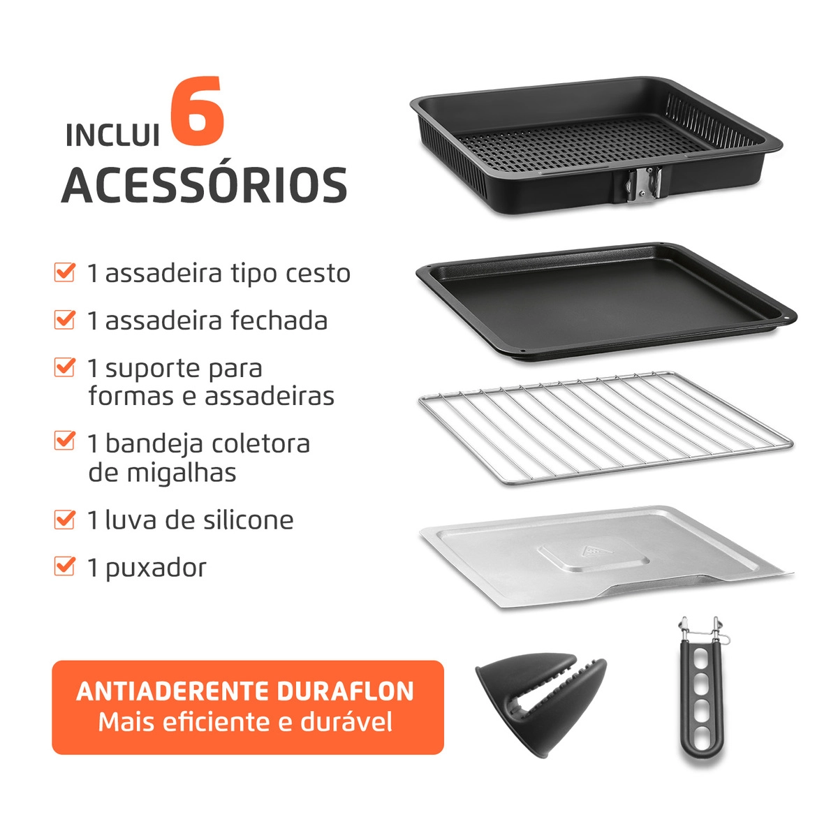 Fritadeira Air Fryer Forno Oven Mondial Digital Afo-25l-bi 25l 2000w Preto com Inox