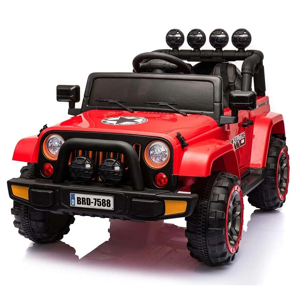 Jipe Infantil Carro Elétrico Bang Toys 12v com 2 Motores e Controle Remoto Vermelho