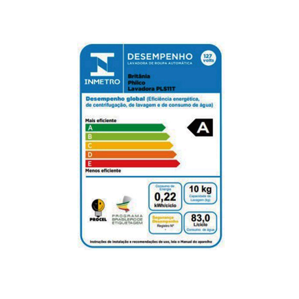 Lava e Seca Philco Pls11t Invertplus 16 Programas Lavagem 10kg Secagem 7kg Inox 127v
