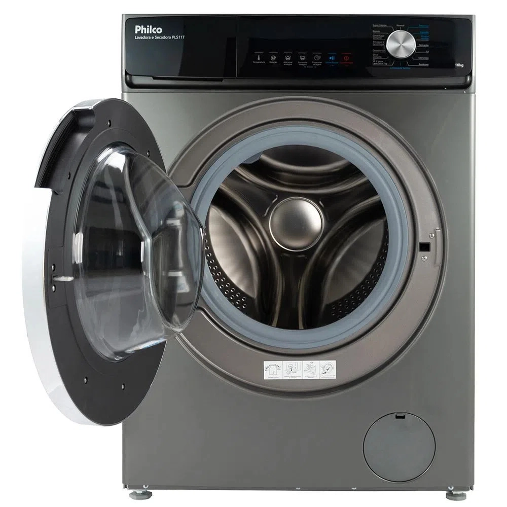 Lava e Seca Philco Pls11t Invertplus 16 Programas Lavagem 10kg Secagem 7kg Inox 127v
