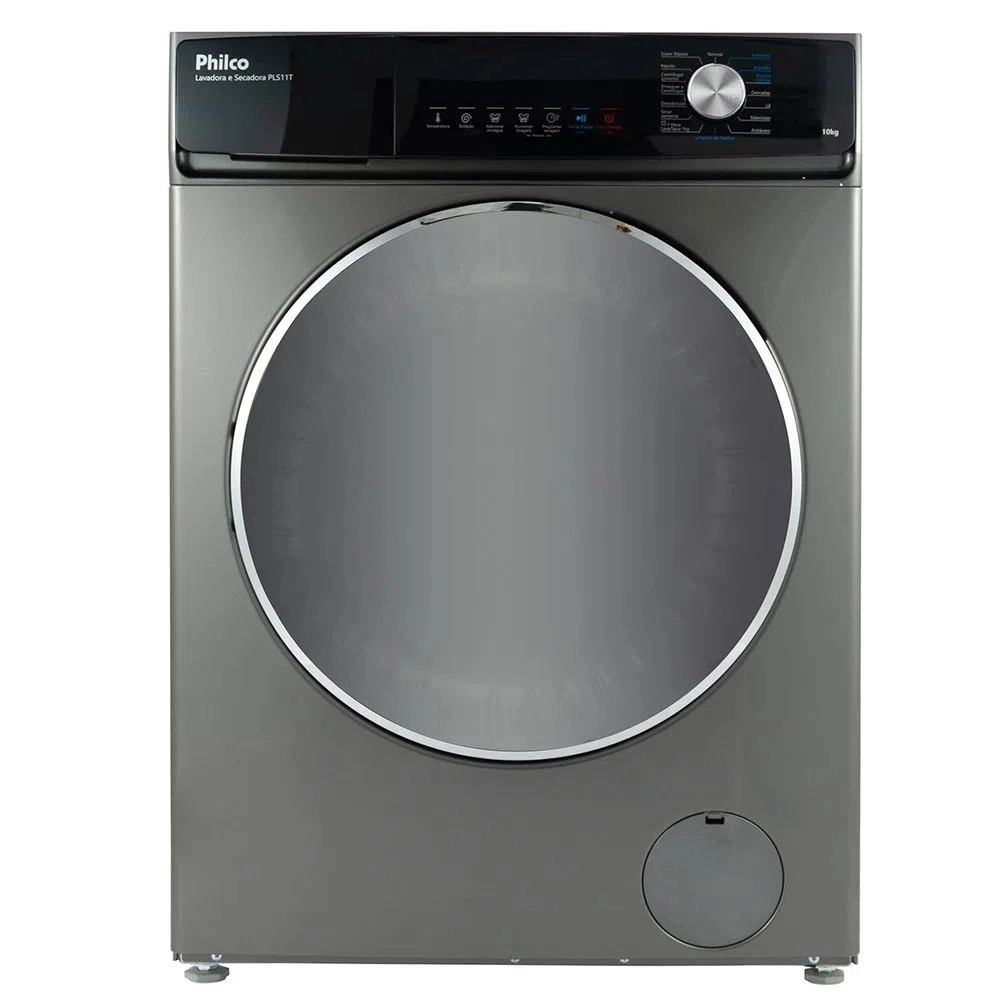 Lava e Seca Philco Pls11t Invertplus 16 Programas Lavagem 10kg Secagem 7kg Inox 127v