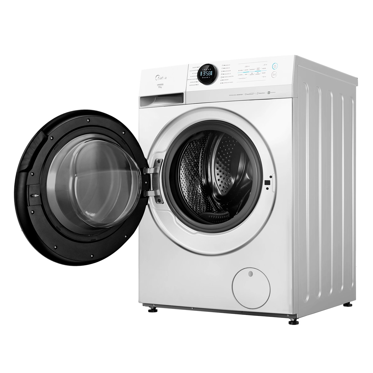 Máquina de Lavar Roupas Midea 11kg Slim Healthguard Wi-fi Conectada Smarthome Inverter Branca