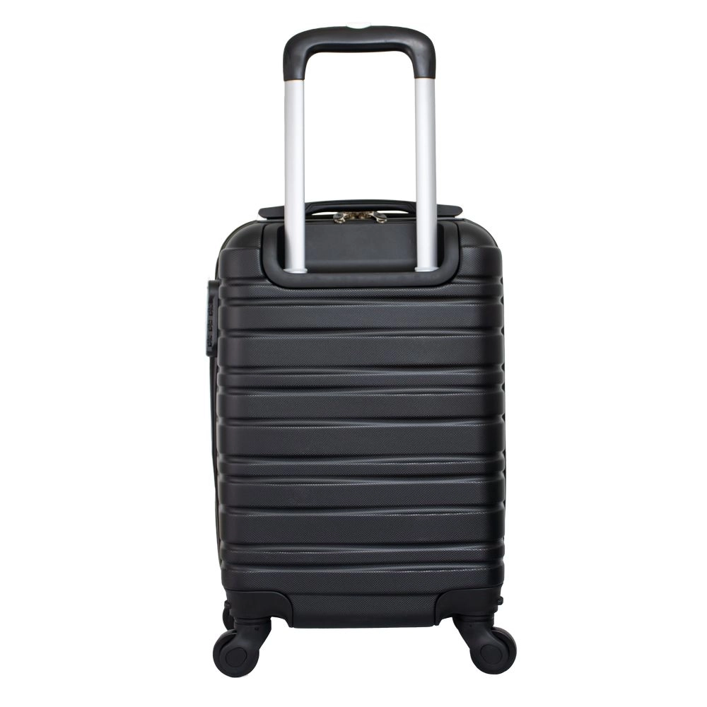 Mala de Bordo Abs para Viagem Yins 21166 Cadeado Integrado Rodas 360º Preta Tam Pp