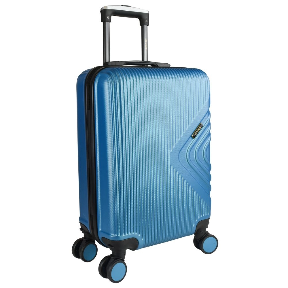 Mala de Bordo Abs para Viagem Yins Cleopátra Cadeado Embutido Rodas Duplas Giro 360º Azul