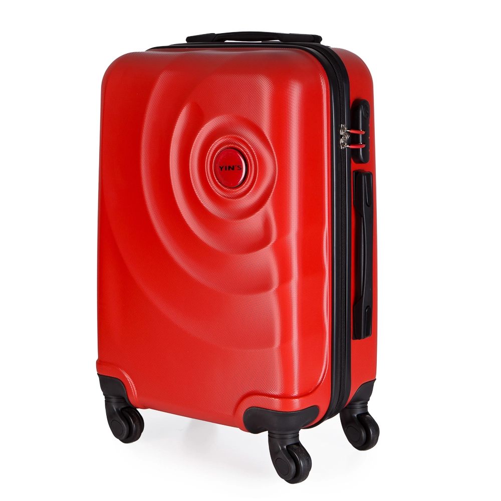 Mala de Bordo Abs para Viagem Yins Star Cadeado Embutido Rodas Giro 360 Tam Pp Vermelha