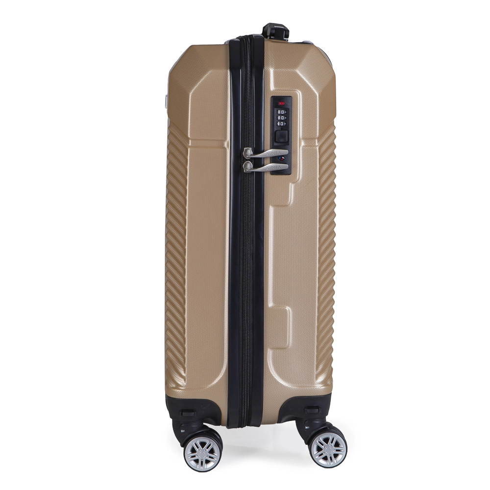 Mala de Bordo Abs para Viagem Yins YS21110 Cadeado Integrado Rodas Duplas Champagne