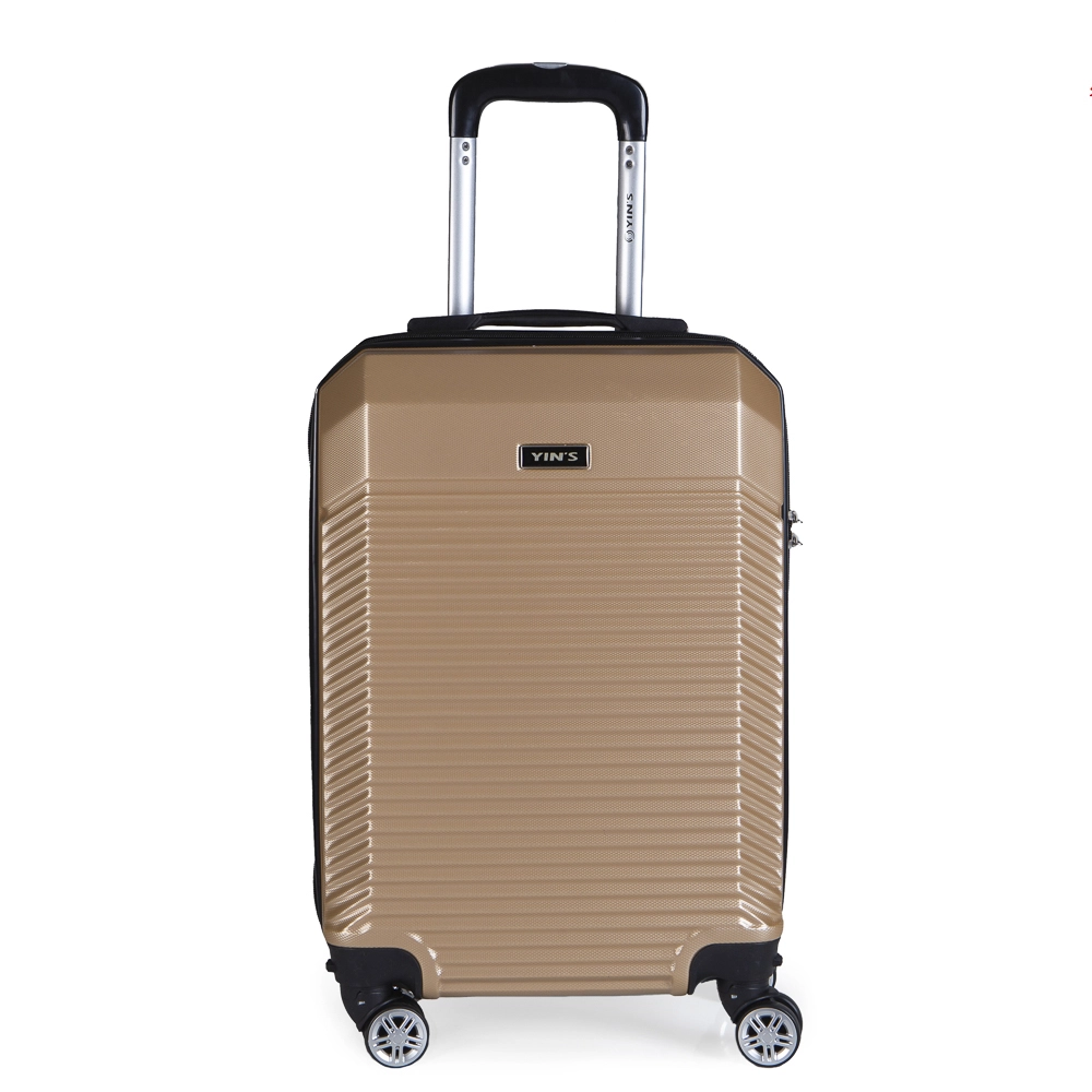 Mala de Bordo Abs para Viagem Yins YS21110 Cadeado Integrado Rodas Duplas Champagne
