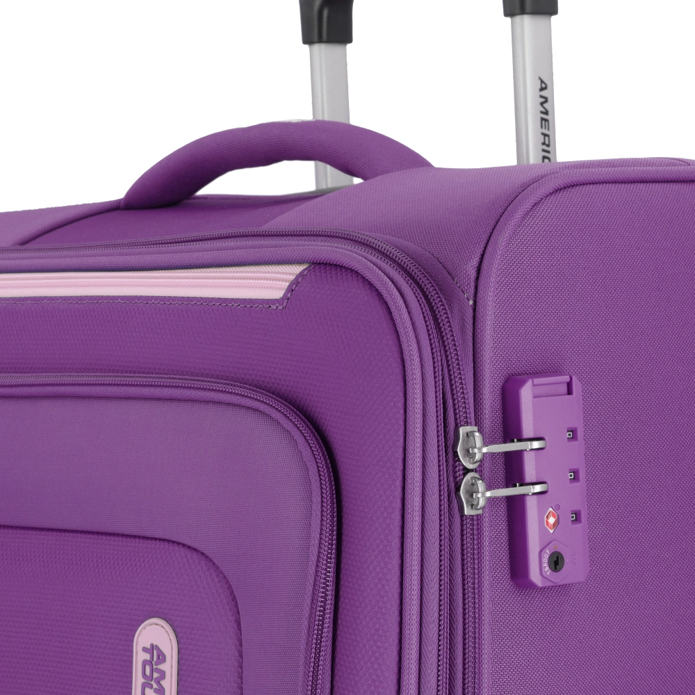 Mala de Bordo American Tourister By Samsonite New Duncan Poliéster Expansível Tsa Roxa