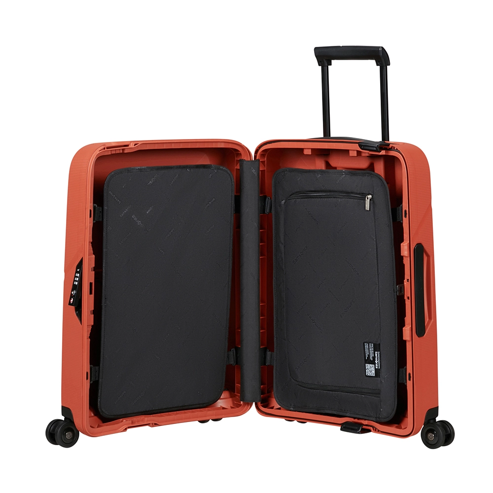 Mala de Bordo Magnum Eco Samsonite Polipropileno Cadeado Tsa e Rodas Duplas Giro 360 Laranja