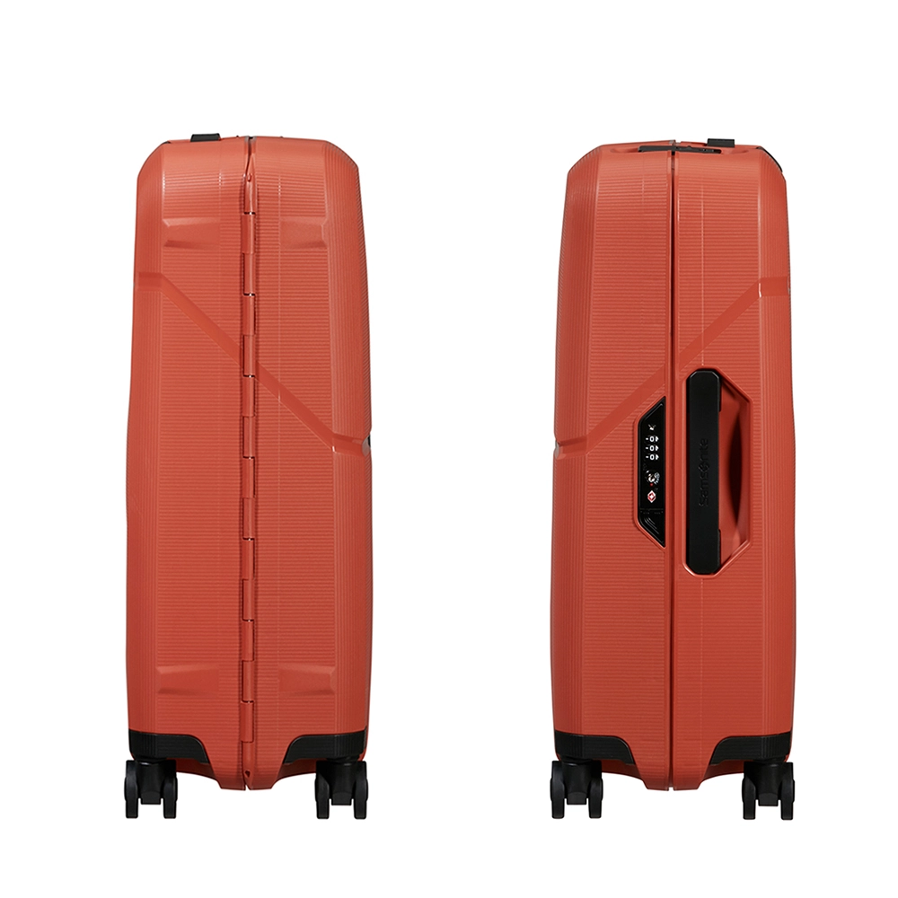 Mala de Bordo Magnum Eco Samsonite Polipropileno Cadeado Tsa e Rodas Duplas Giro 360 Laranja