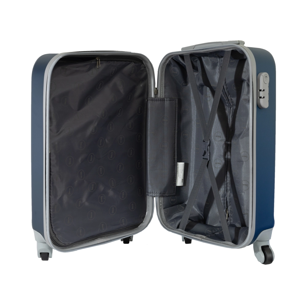 Mala de Bordo Pequena para Viagem Abs Ika Scorpion Cadeado Integrado Rodas Giro 360º Azul Marinho