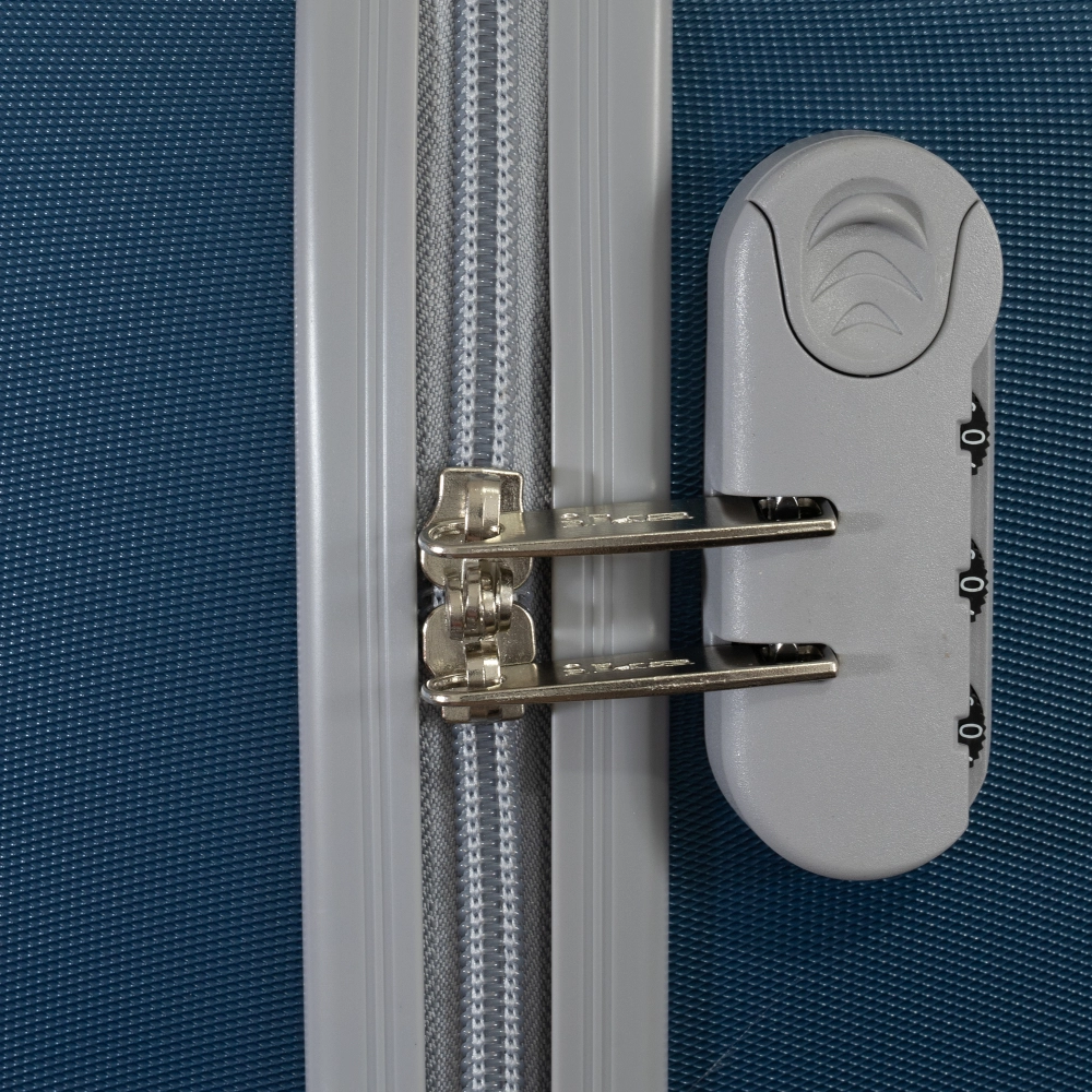 Mala de Bordo Pequena para Viagem Abs Ika Scorpion Cadeado Integrado Rodas Giro 360º Azul Marinho