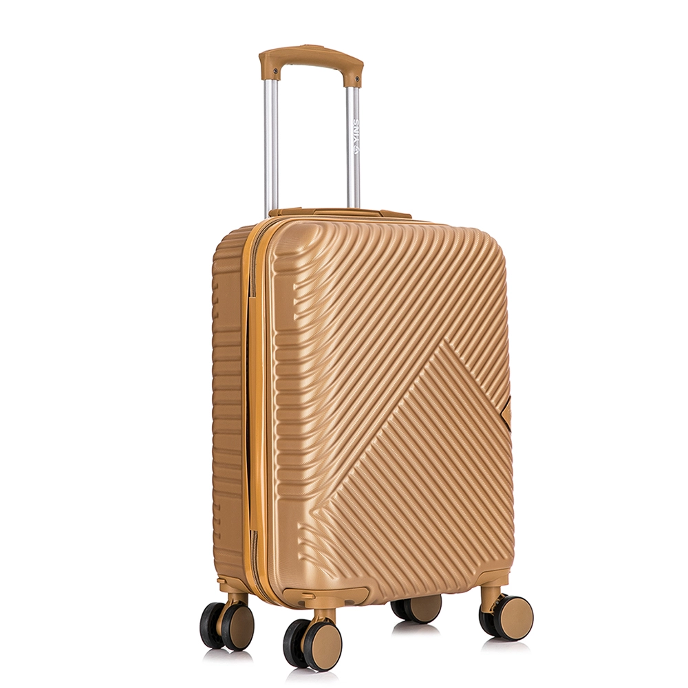 Mala de Bordo Pequena para Viagem Abs Yins YS21177 Cadeado Integrado Rodas Duplas Giro 360º Dourado