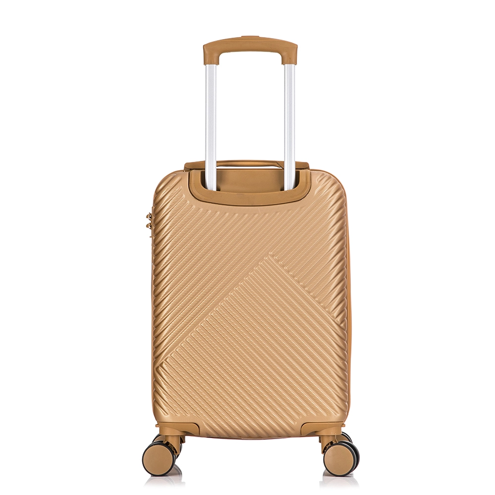 Mala de Bordo Pequena para Viagem Abs Yins YS21177 Cadeado Integrado Rodas Duplas Giro 360º Dourado