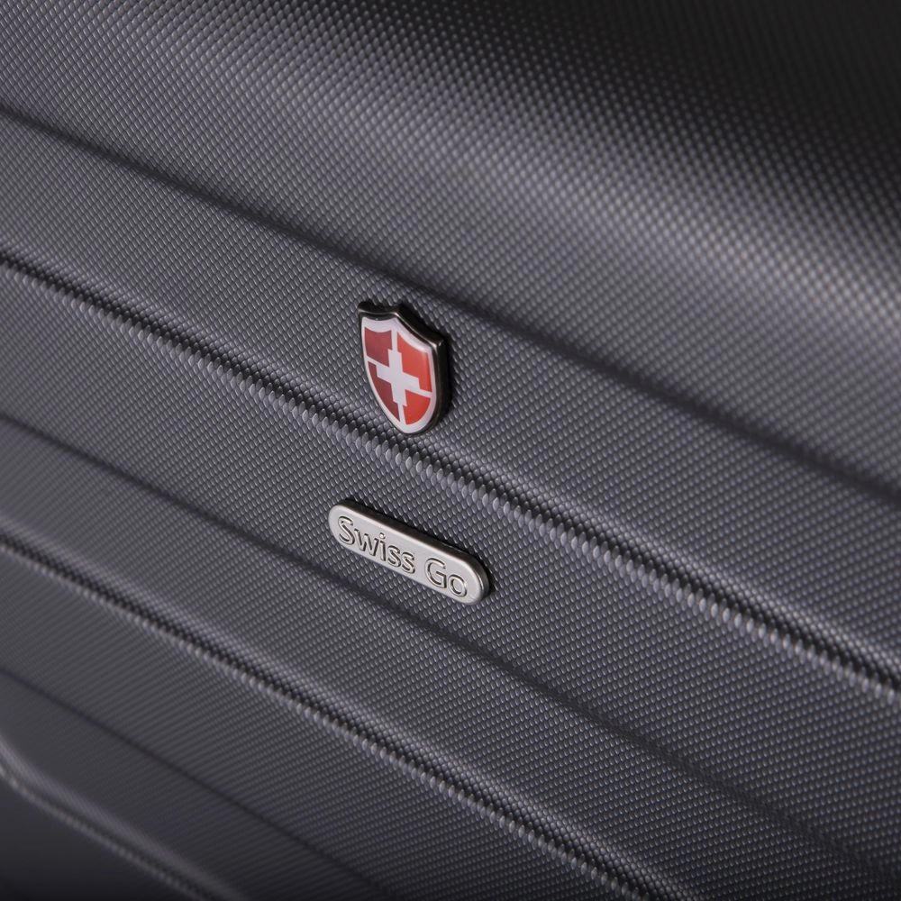 Mala de Bordo Pequena para Viagem em Abs Swiss Go Viena Cadeado Integrado Rodas Giro 360º Cinza