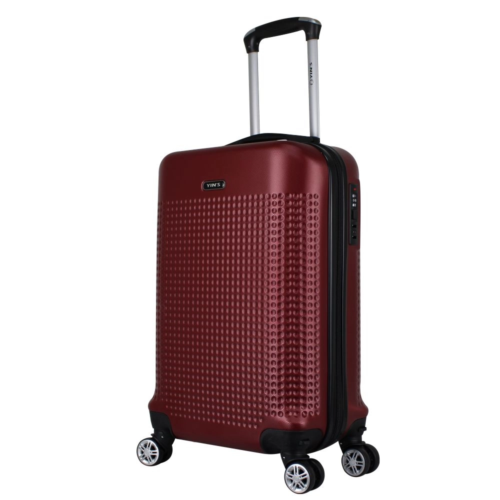 Mala de Bordo Pequena para Viagem em Abs Yins 21112 Cadeado Integrado Rodas 360 Vermelho