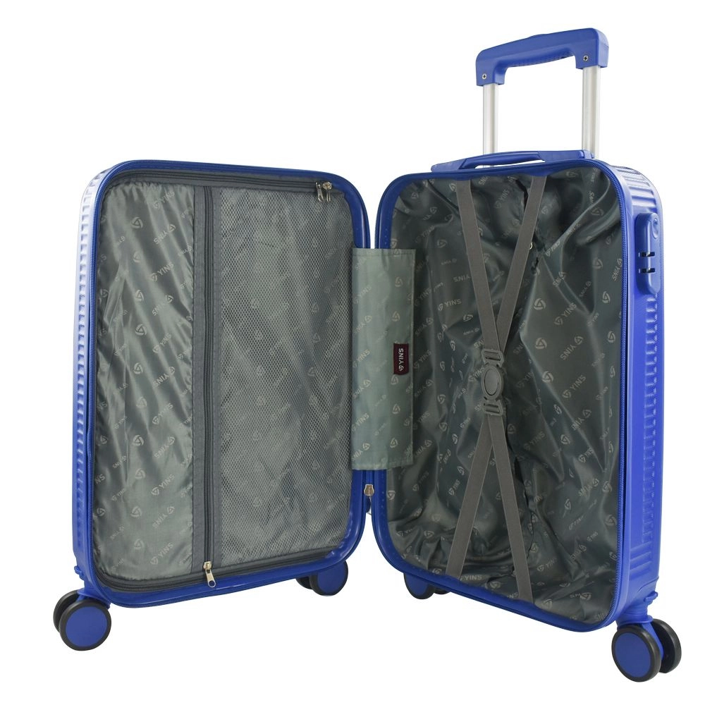 Mala de Bordo Pequena para Viagem em Abs Yins 21190 Cadeado Integrado Rodas Duplas 360 Azul